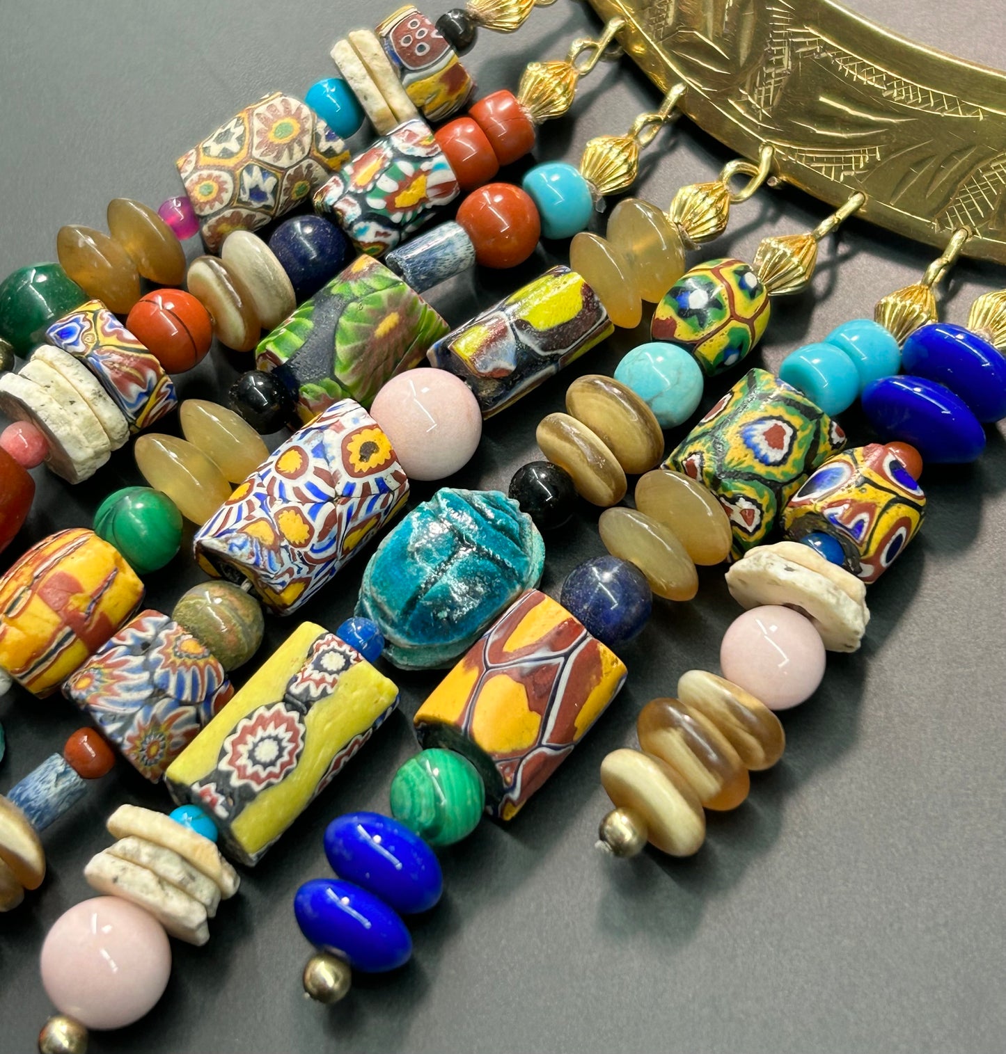 Brass Tribal Bead Necklace