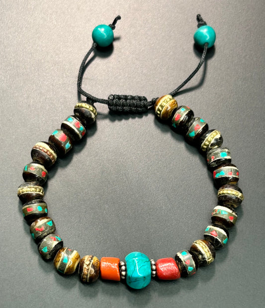 Tibetan Dyed Yak Bone Bracelet