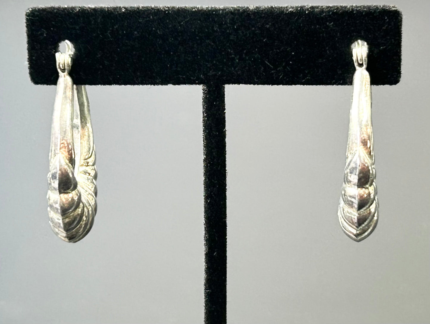 Sterling Silver Scalloped Hoop Earrings