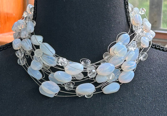 Basia Design Opalite & Glass Necklace