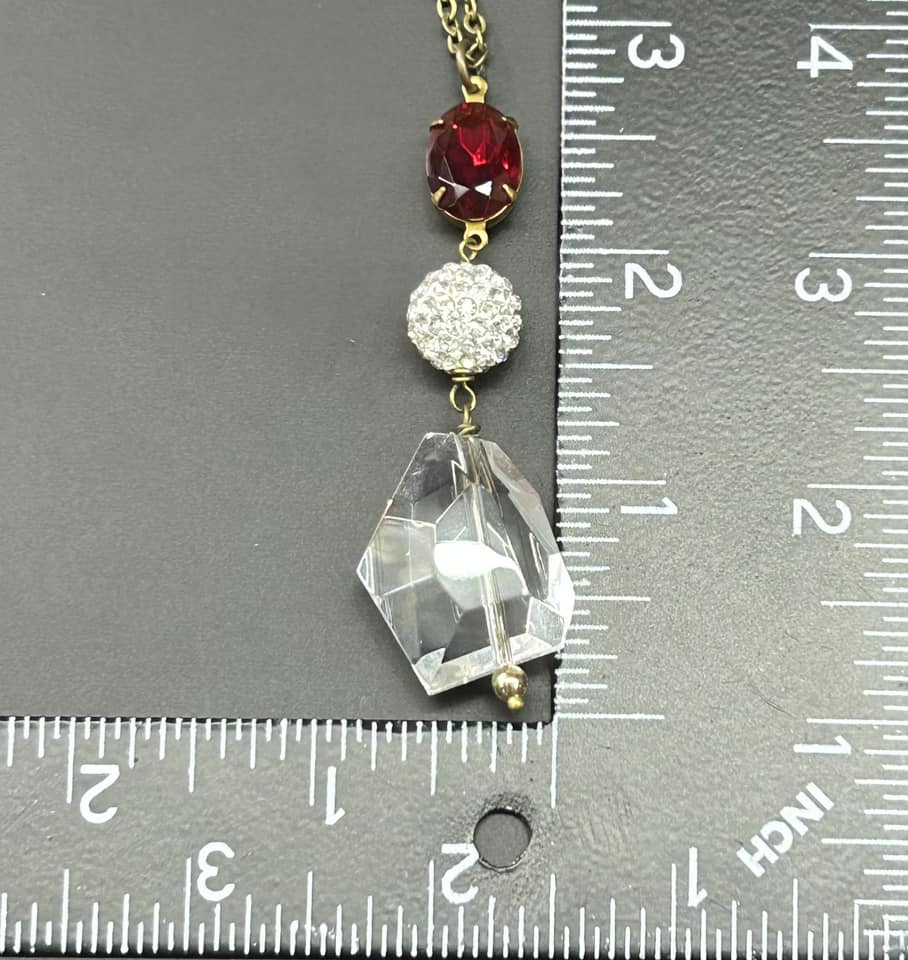 Gold Tone Glass Necklace