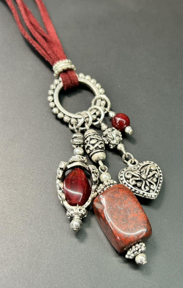 Stone Charm Cord Necklace