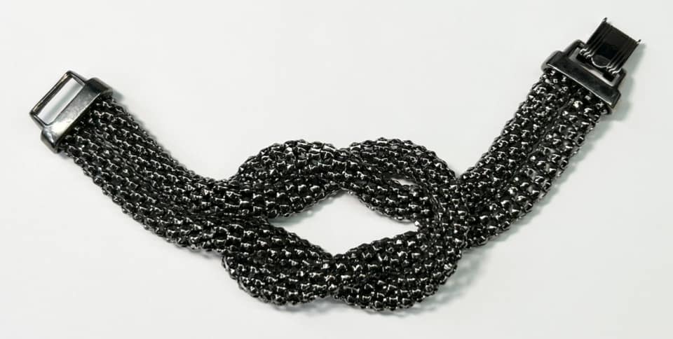 Gunmetal Tone Knotted Bracelet