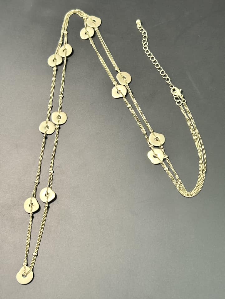 Gold Tone Disc Necklace