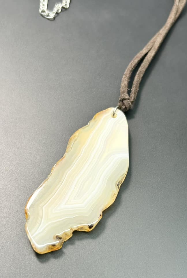 Agate Slice Cord Necklace