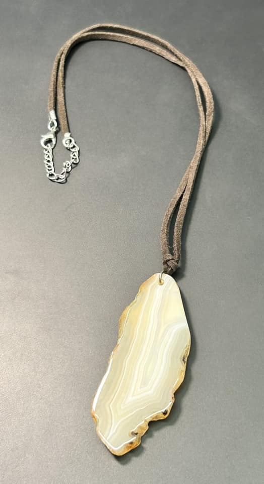 Agate Slice Cord Necklace