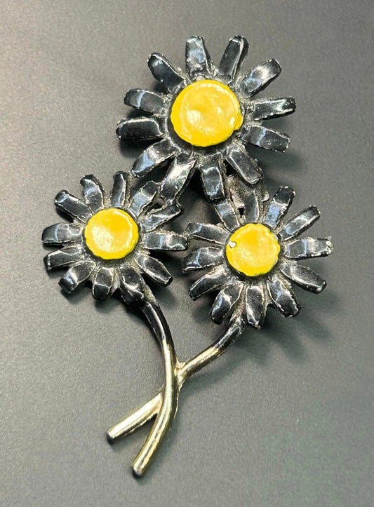 Enamel Flower Brooch