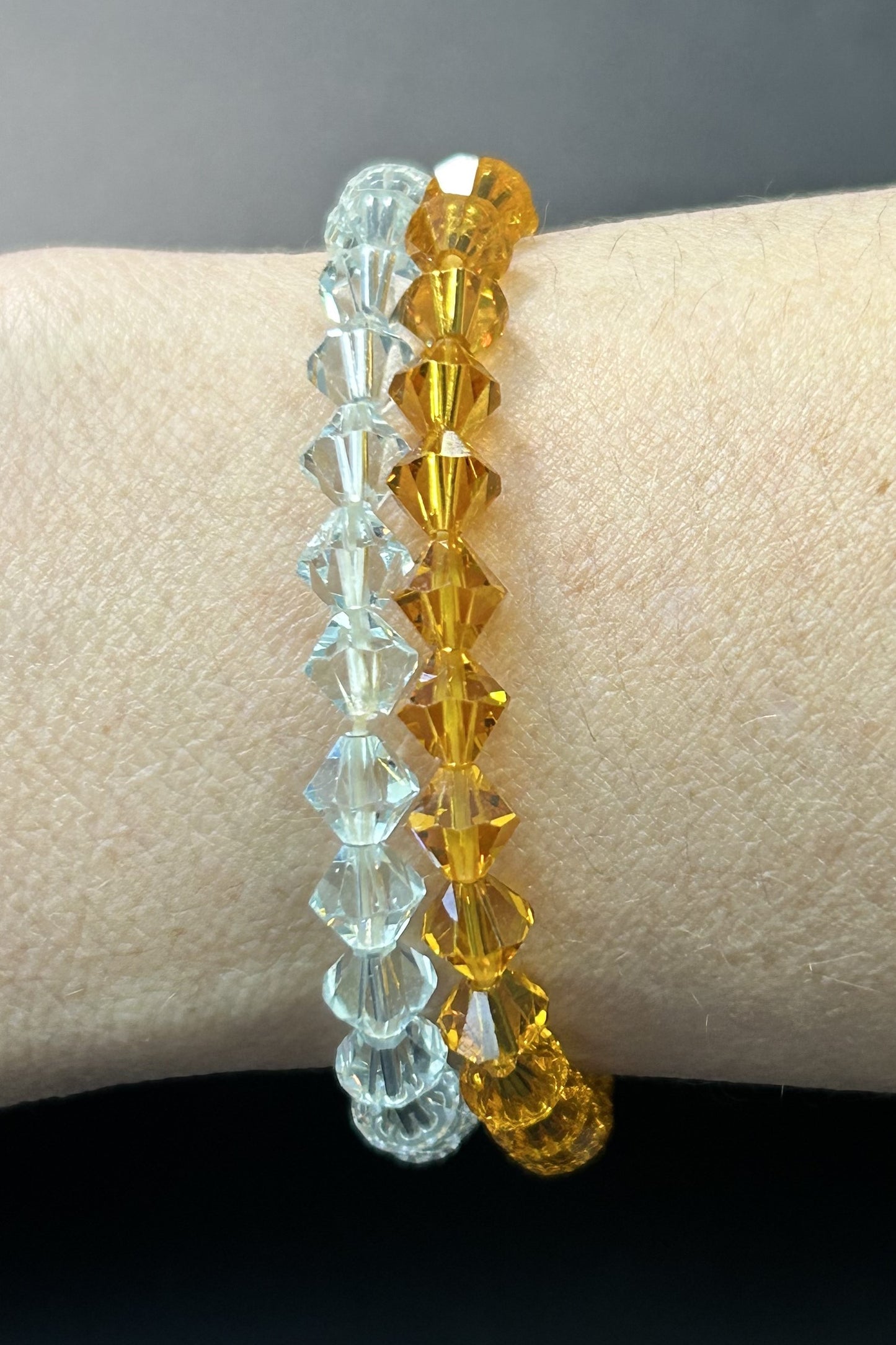 2 Faceted Glass Bracelets