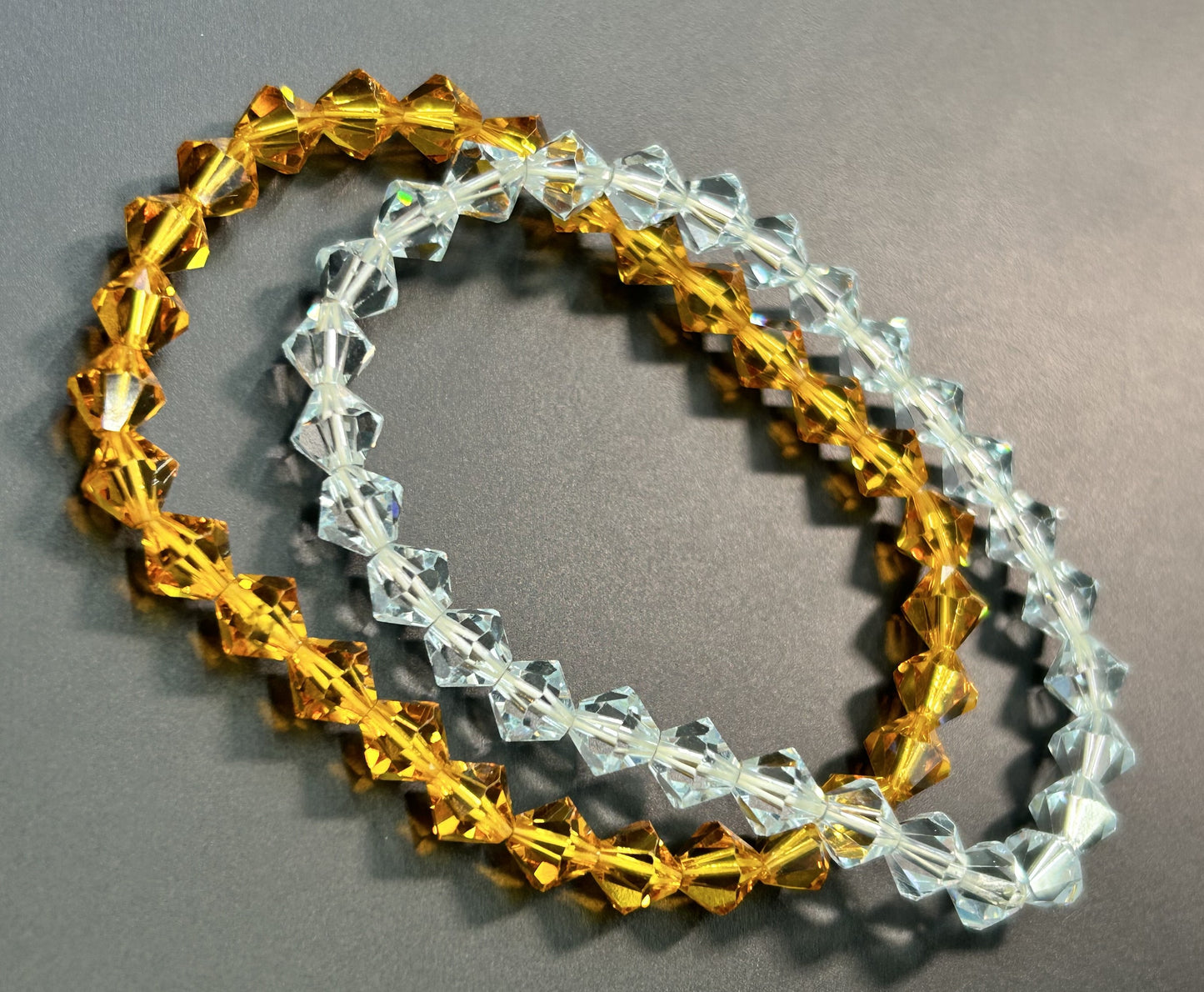 2 Faceted Glass Bracelets