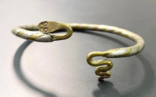 Brass & Silver Tone Snake Bracelet