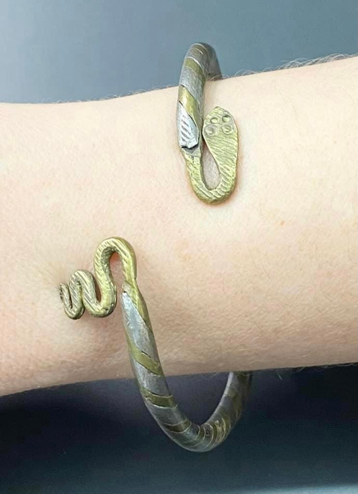 Brass & Silver Tone Snake Bracelet