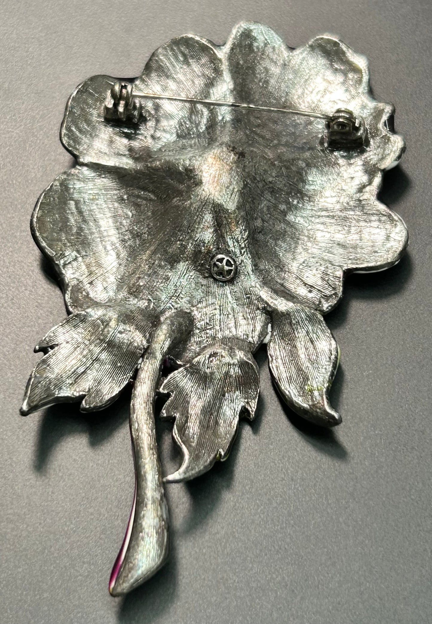 Rhinestone Studded Flower Brooch