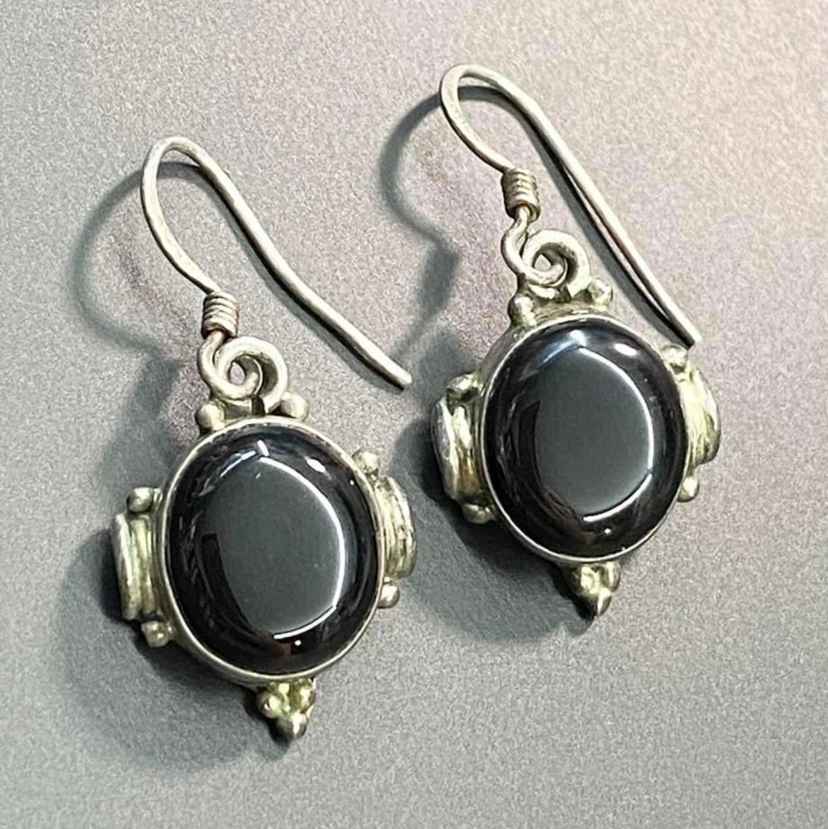 Sterling Silver Onyx Earrings