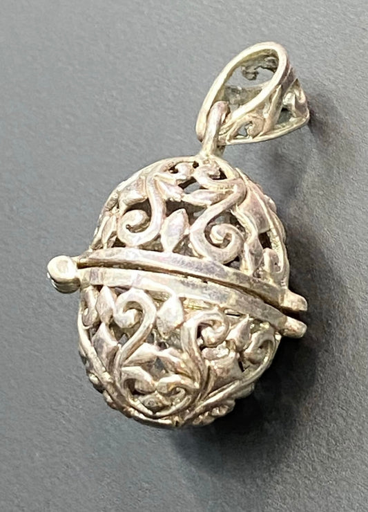 Sterling Silver Prayer Box Pendant