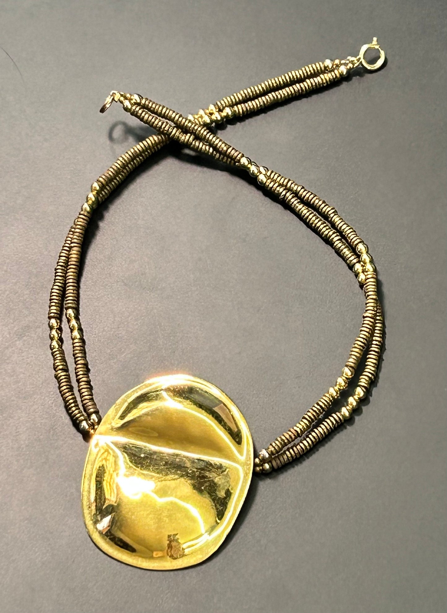 1985 SH Brass & Gold Tone Necklace