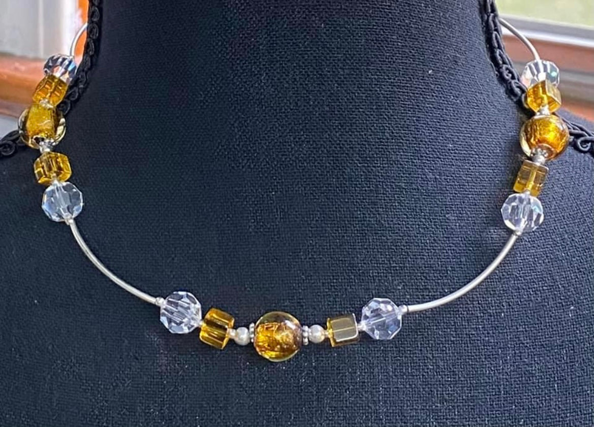 Sterling Silver Glass Bead Necklace