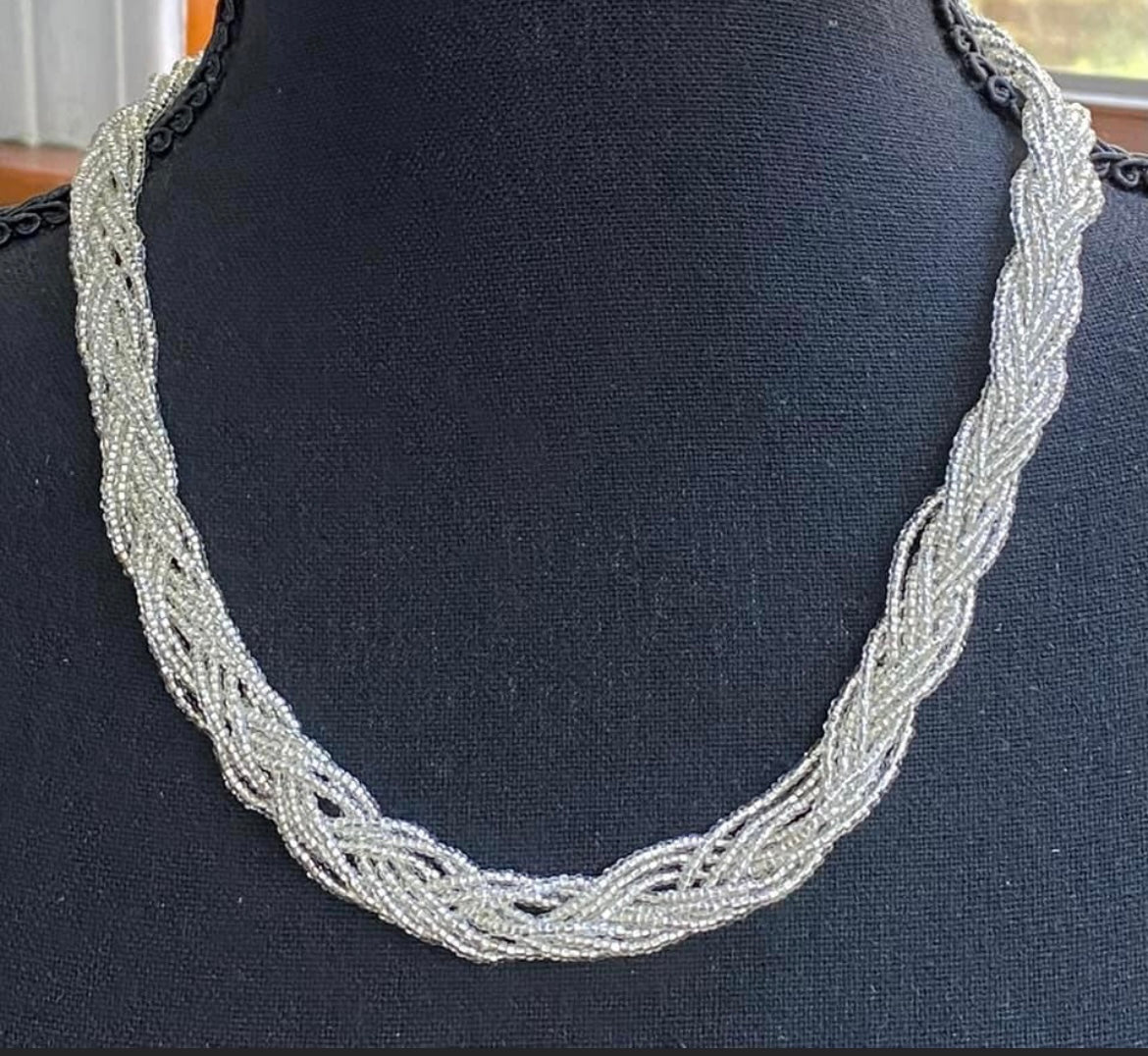 Sterling Silver Seed Bead Necklace