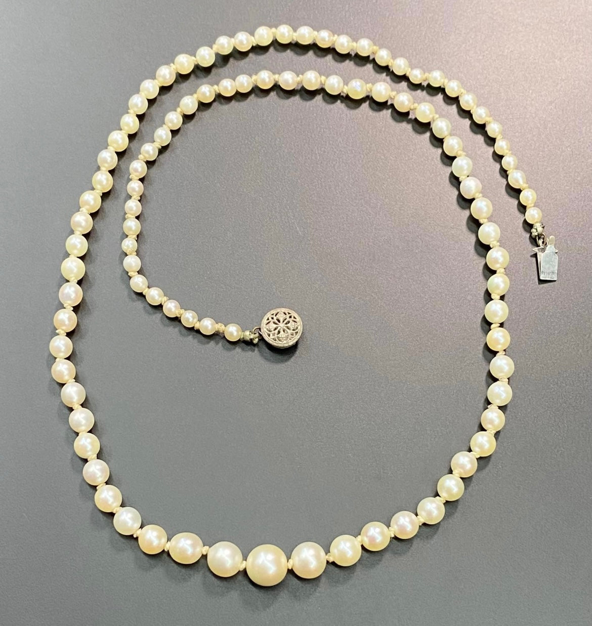 Vintage Sterling Silver Pearl Necklace