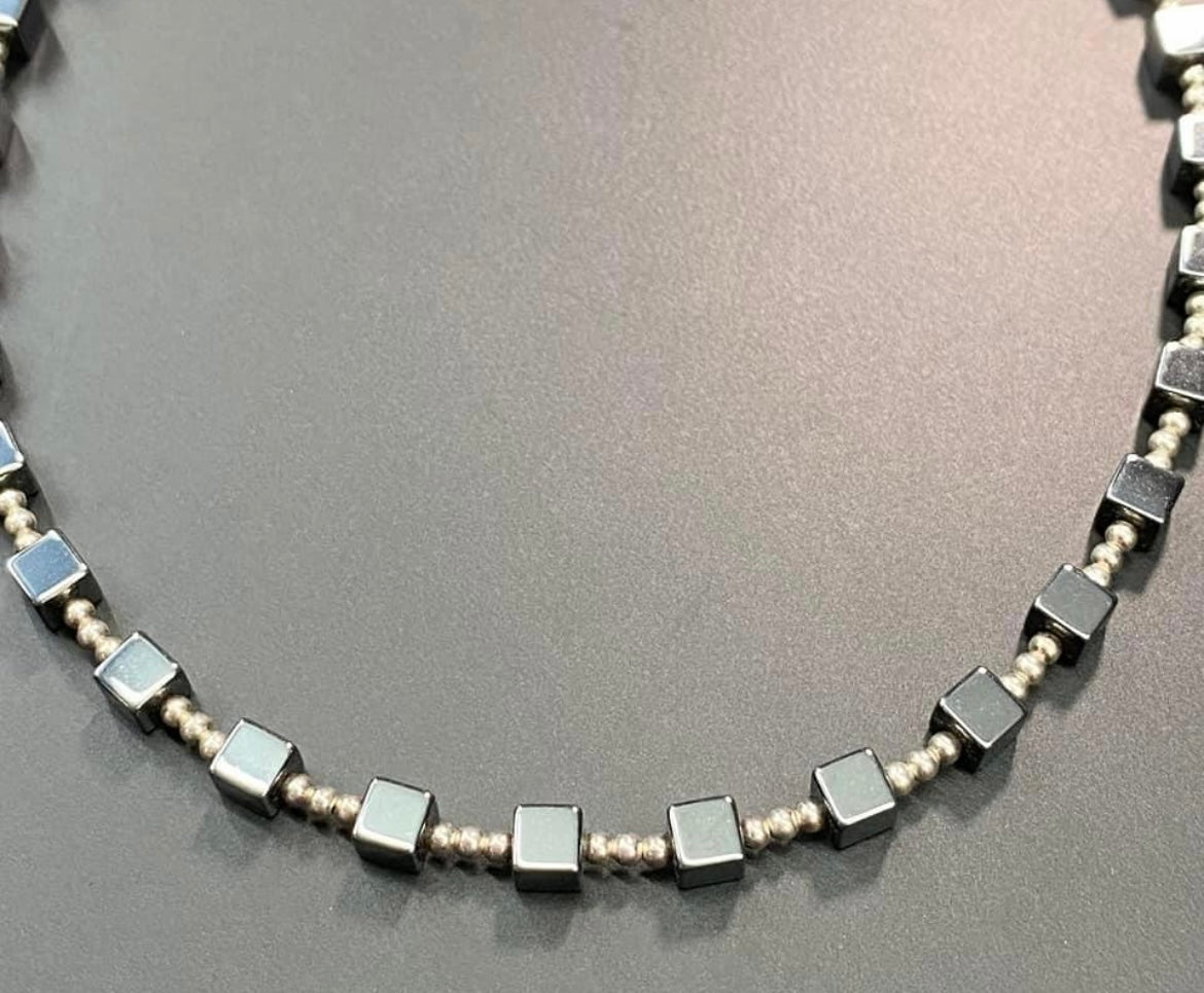 Sterling Silver Hematite Necklace