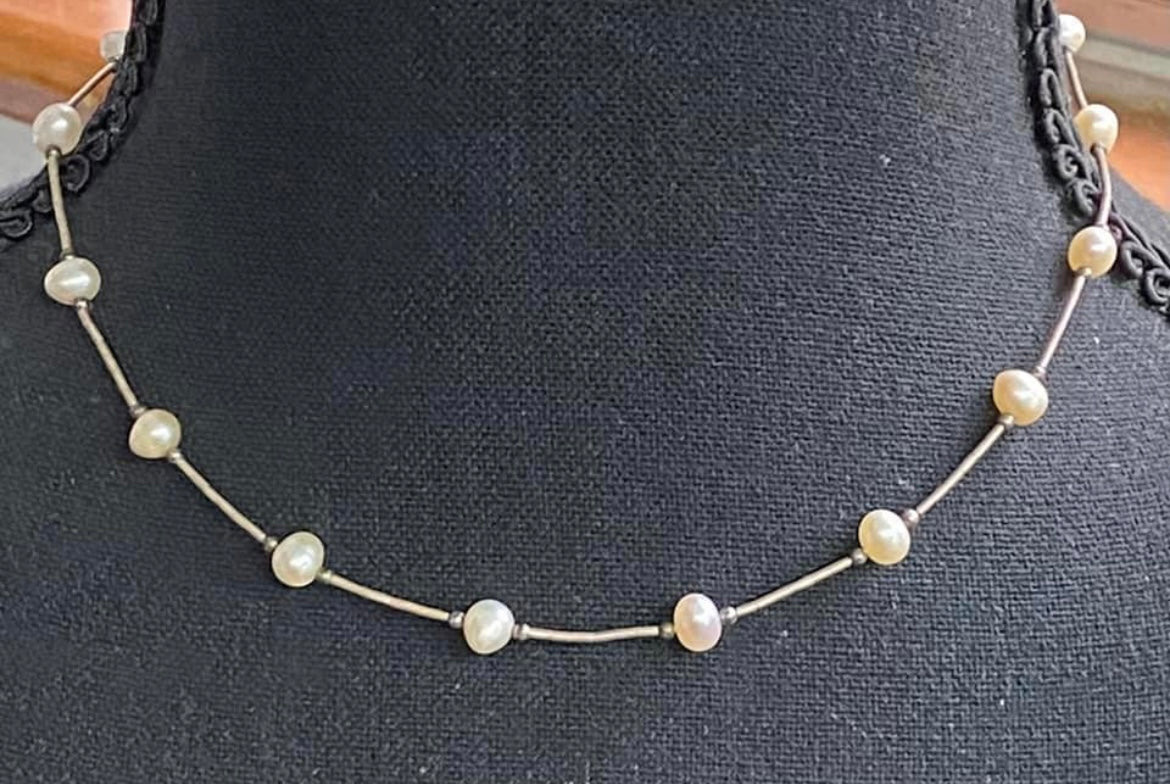 Sterling Silver Pearl Necklace