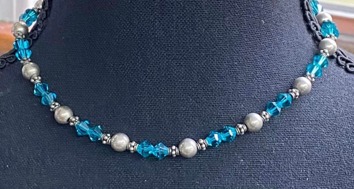 Sterling Silver Glass Bead Necklace