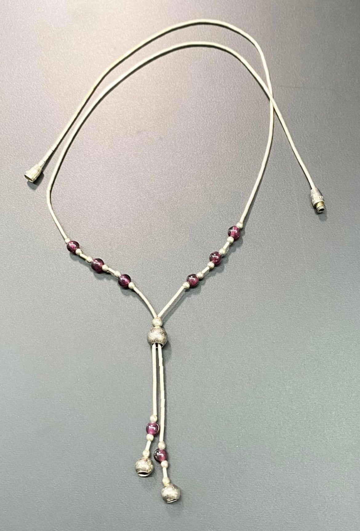 Liquid Sterling Silver Garnet Necklace