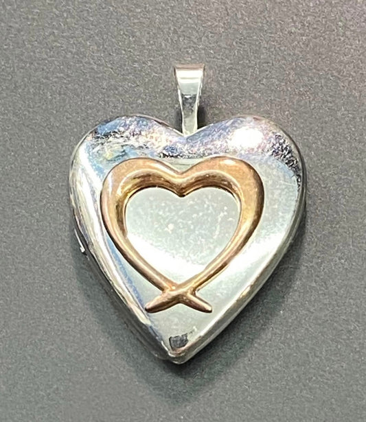 TK Sterling Silver Heart Locket Pendant