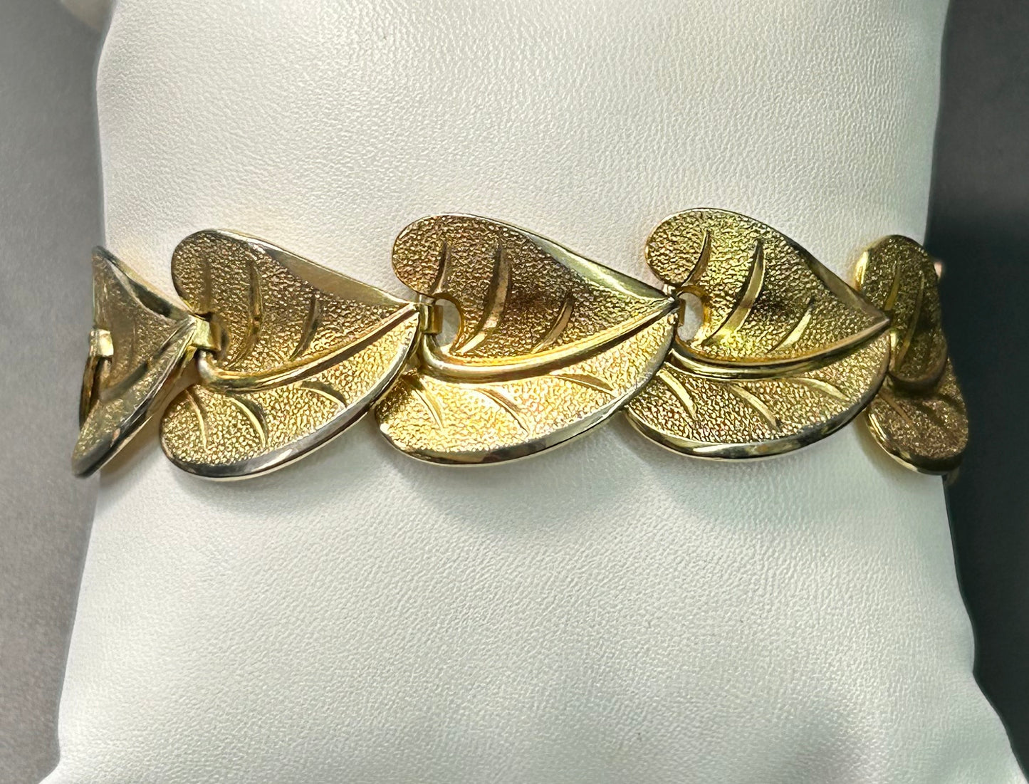 Vintage Leaf Bracelet and Earrings Set