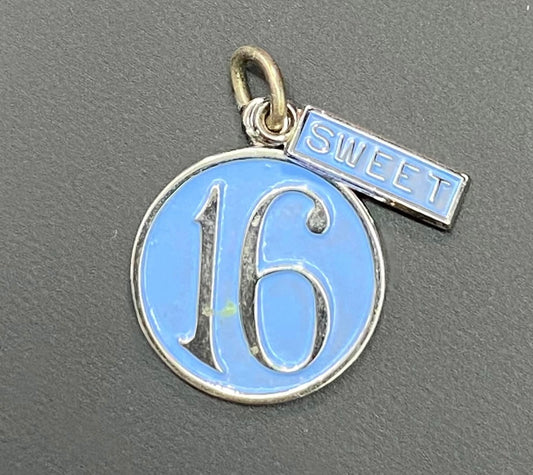 Wells Sterling Silver Sweet 16 Charm or Pendant