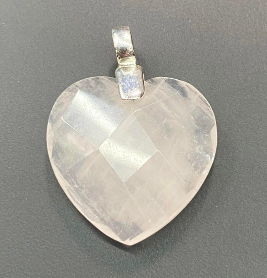 Sterling Silver Rose Quartz Pendant