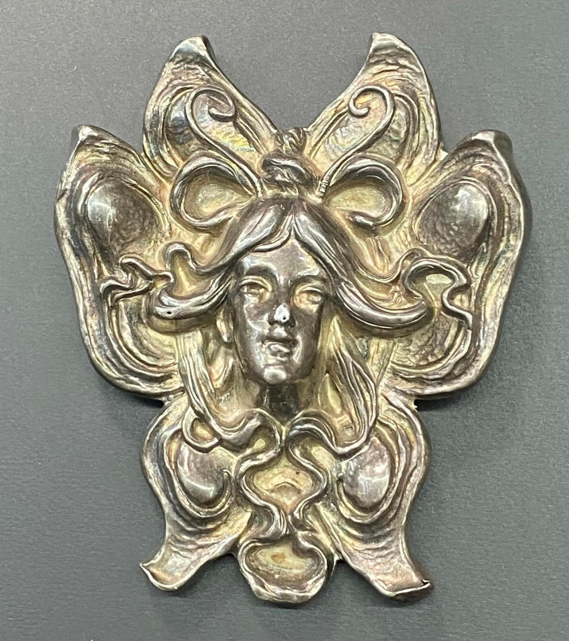 Signed Vintage 800 Silver Art Nouveau Brooch