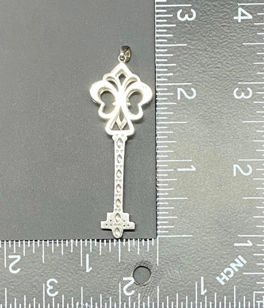 Sterling Silver Diamond Key Pendant