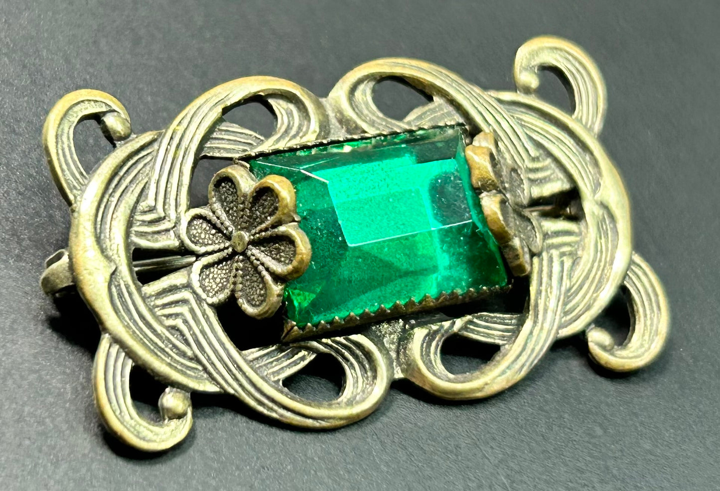 Antique Art Nouveau Floral Brooch