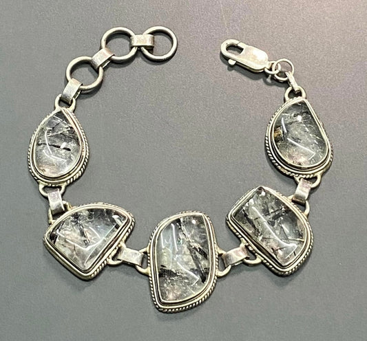 Sterling Silver Rutilated Quartz Bracelet