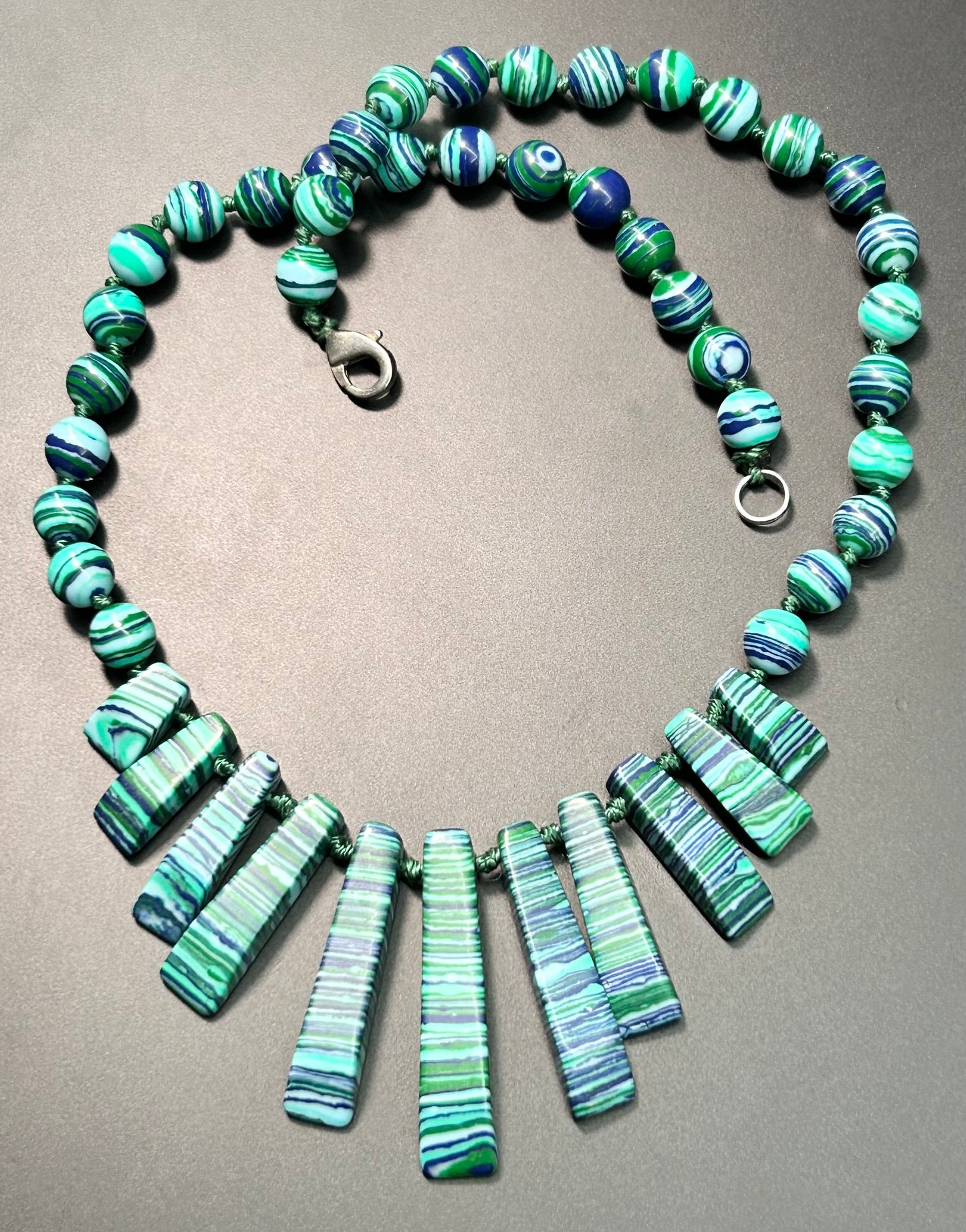 Synthetic Stone Fringe Necklace