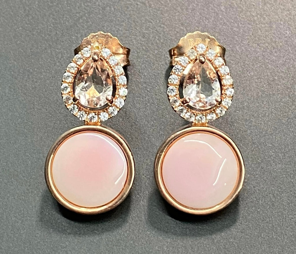 JVT BBJ Sterling Silver Rose Gold Shell Earrings