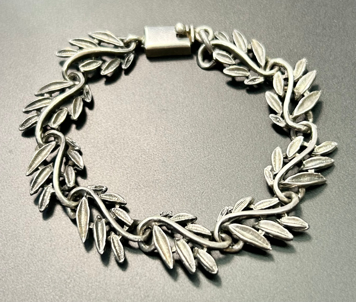 Taxco Mexico Sterling Silver Leaf Bracelet