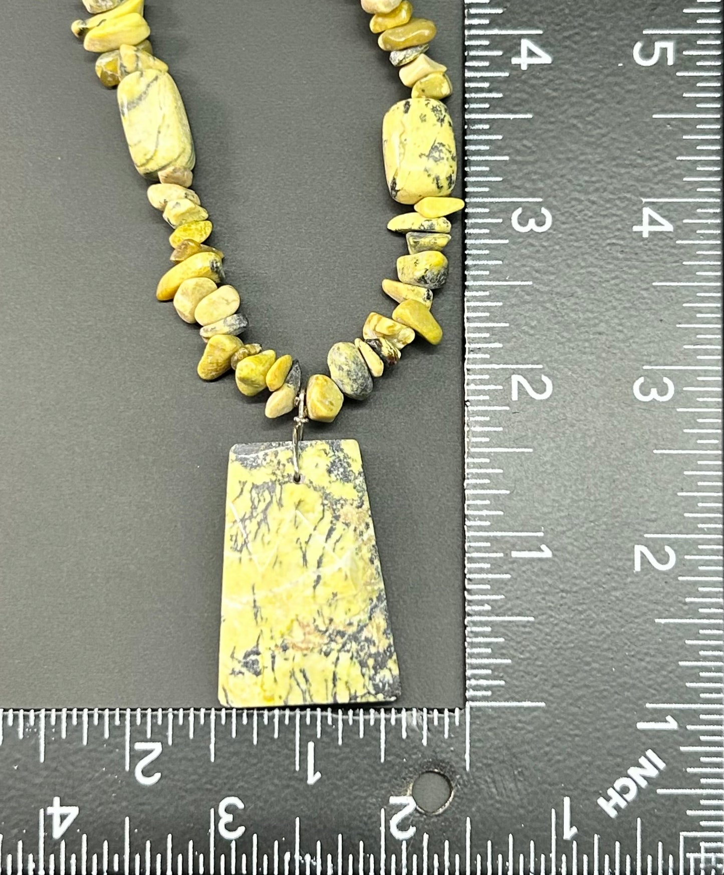 Yellow Turquoise Pendant Necklace