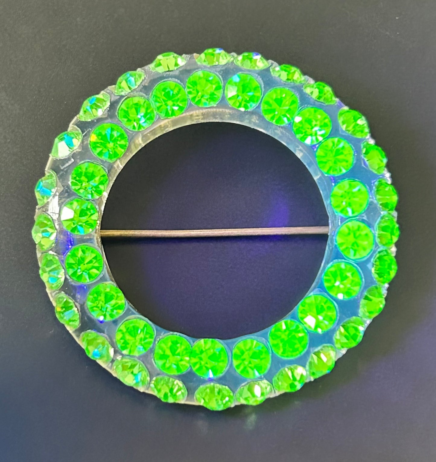 Vintage Uranium Glass Lucite Brooch