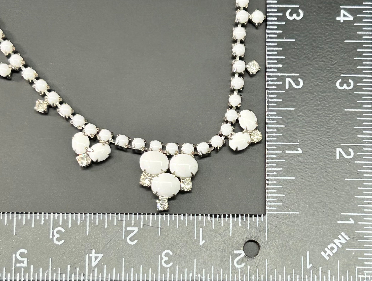 Vintage Milk Glass Necklace
