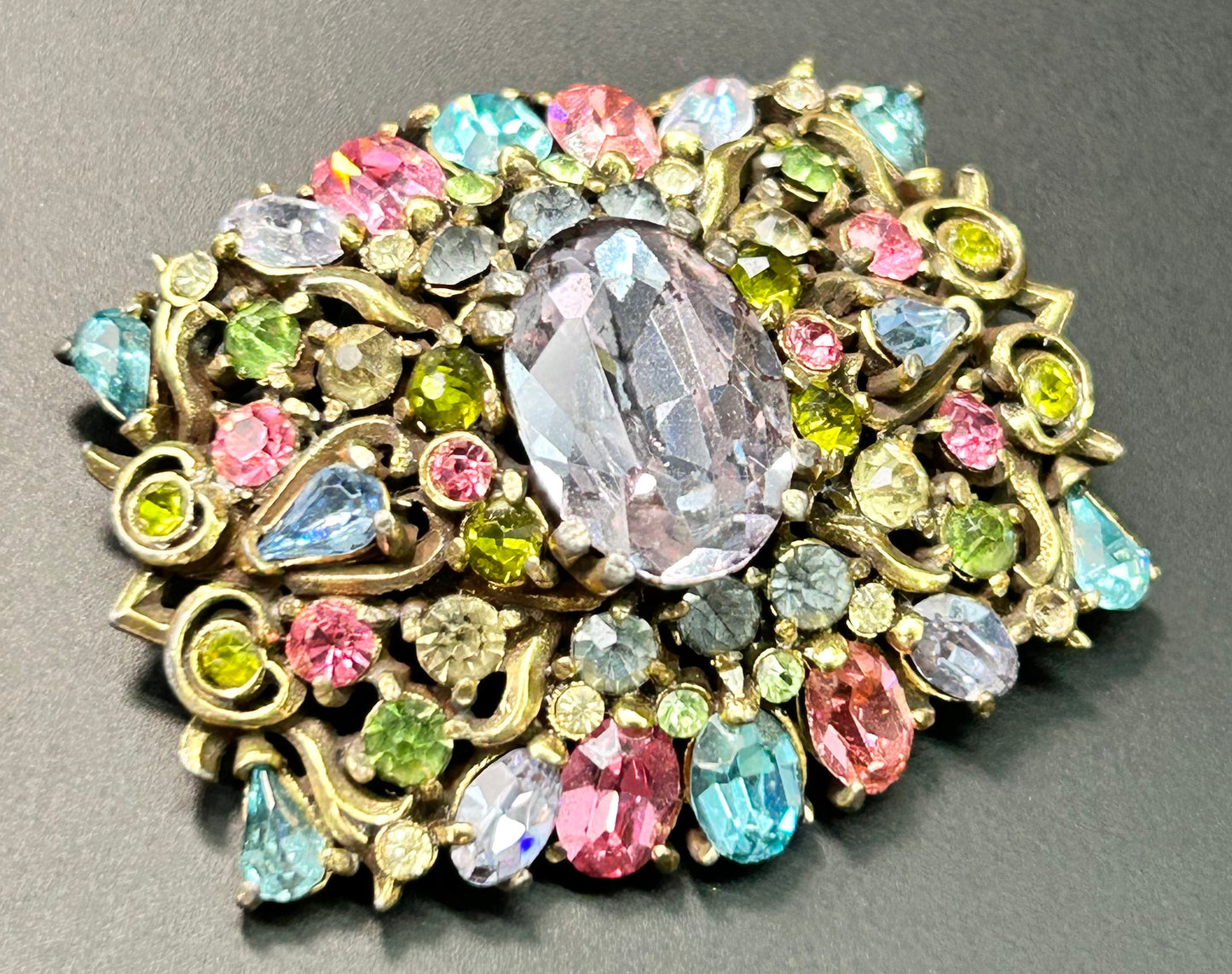 1950 Hollycraft Rhinestone Brooch