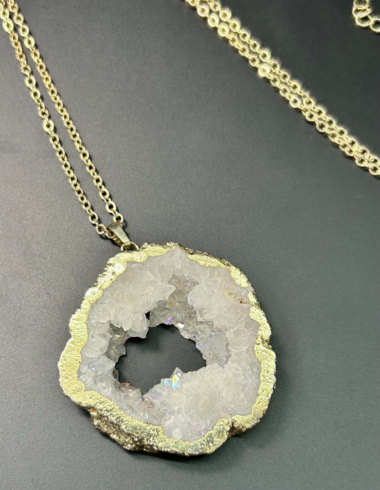 Gold Tone Geode Necklace