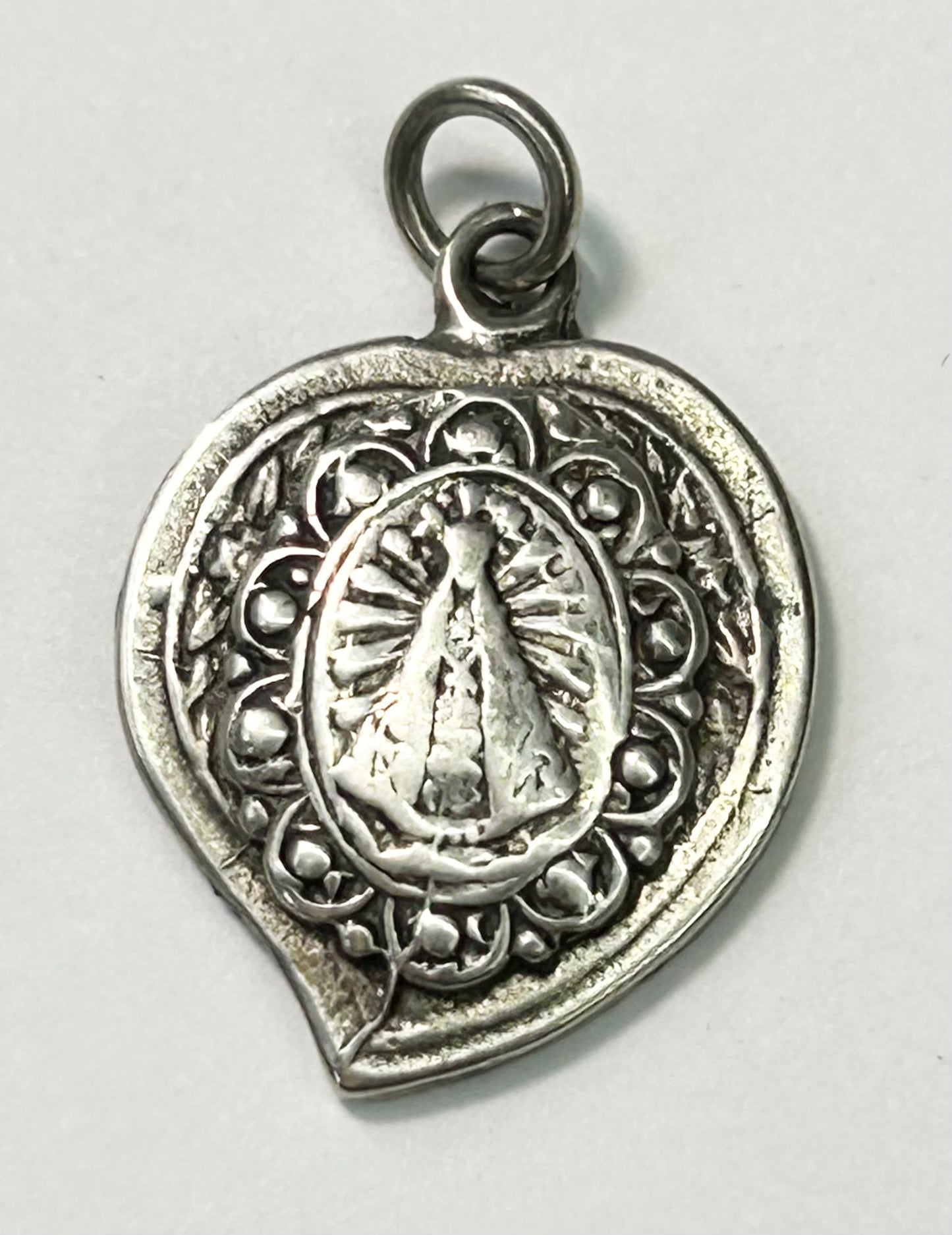 Antique Sterling Silver Our Lady of Lujan Pendant