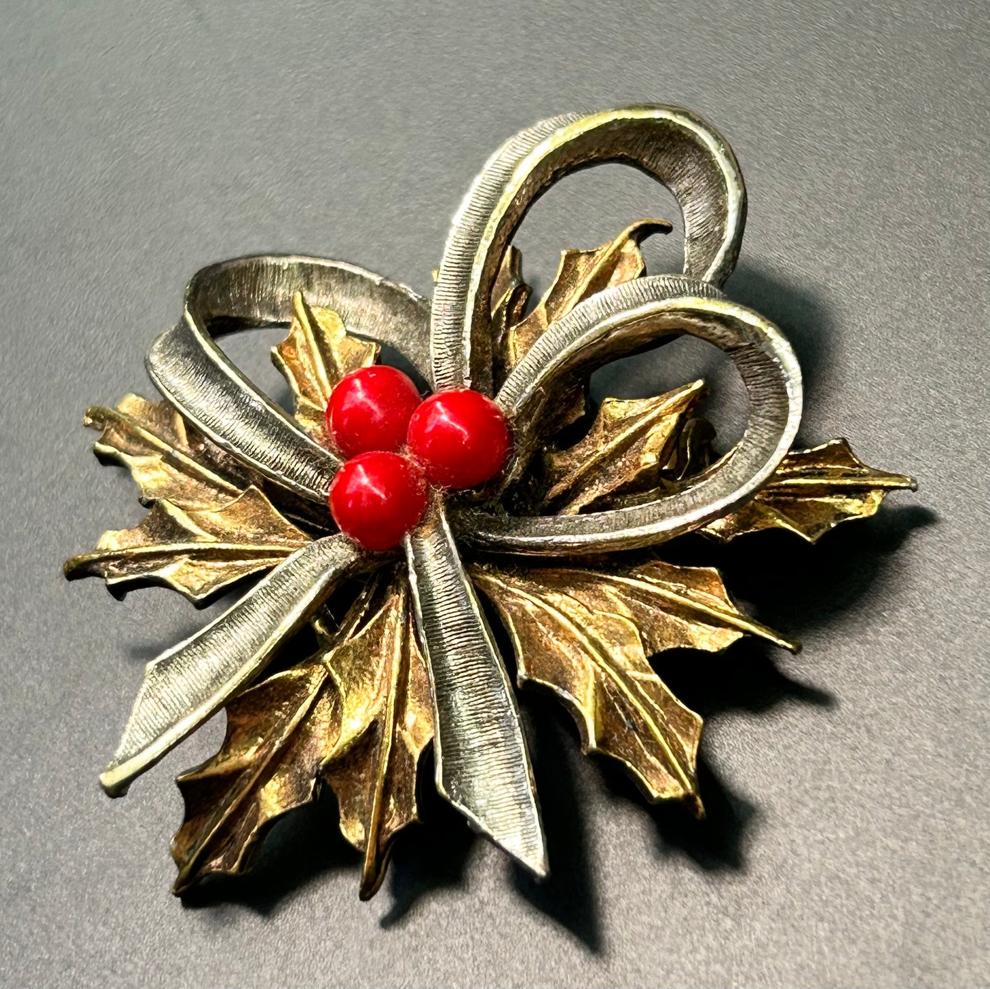 Art Christmas Poinsettia Brooch