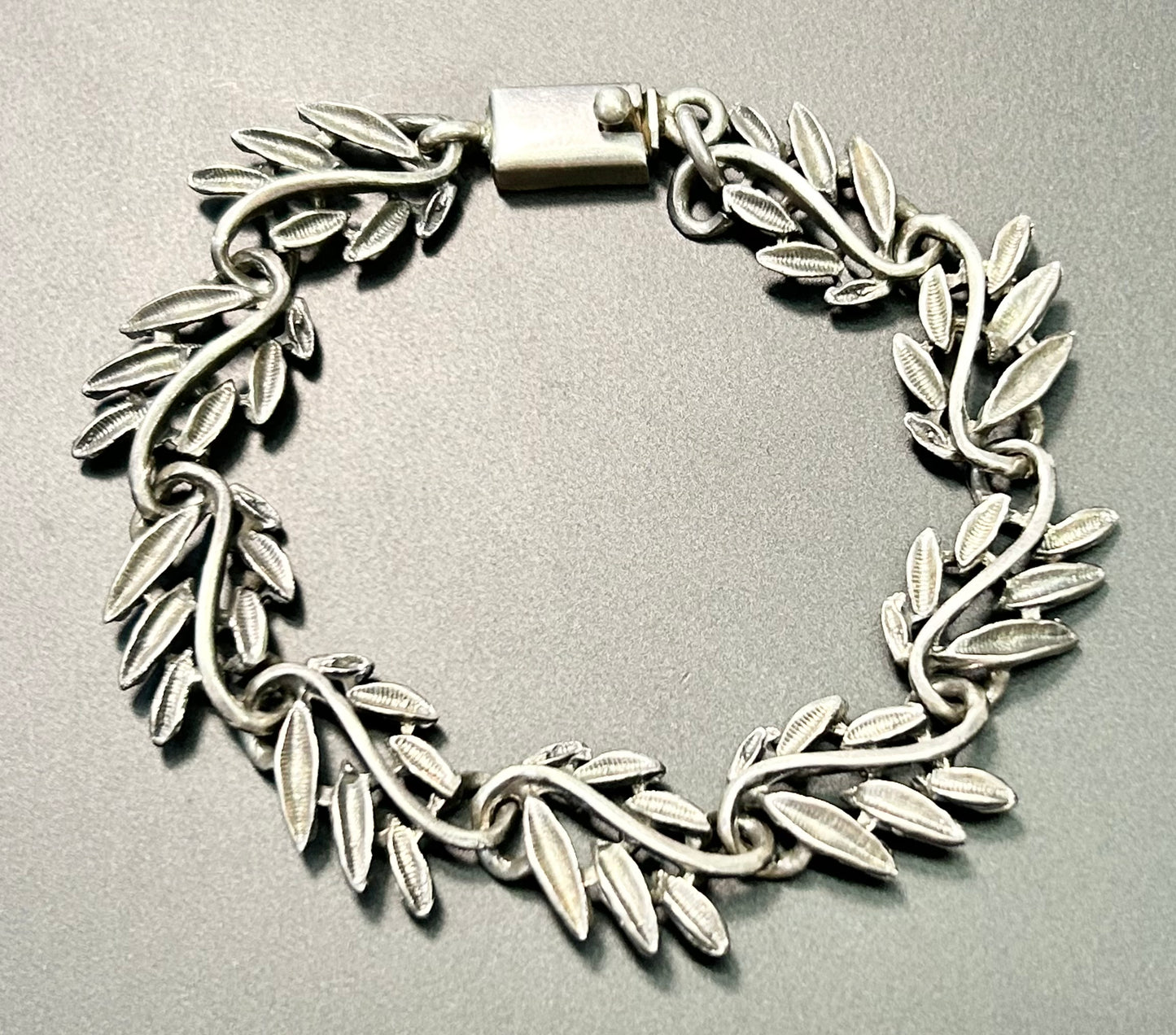 Taxco Mexico Sterling Silver Leaf Bracelet