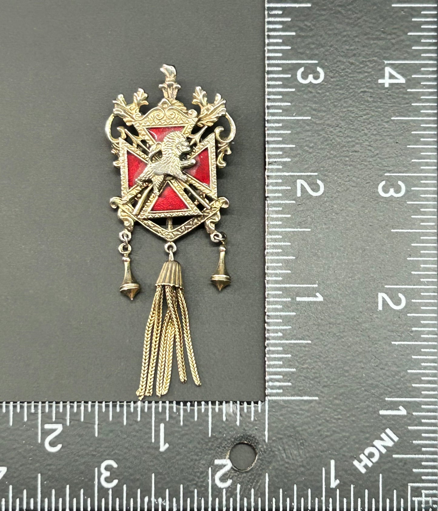 Vintage Heraldic Crest Brooch