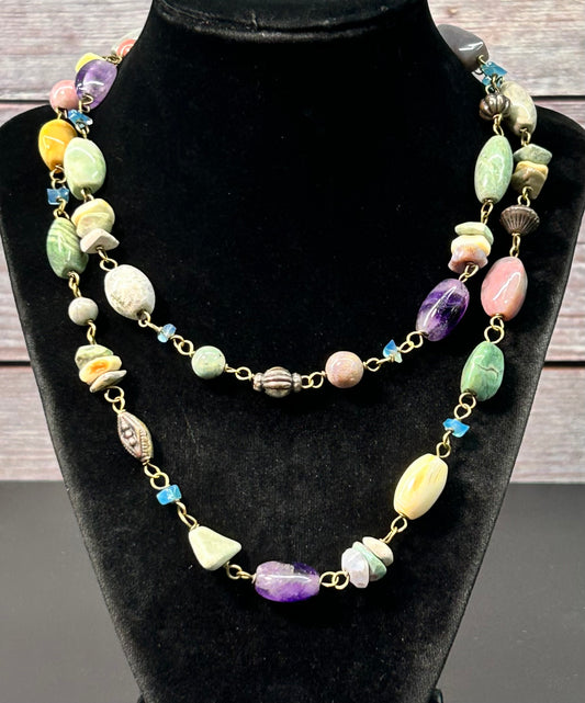 Pastel Colored Stone Necklace