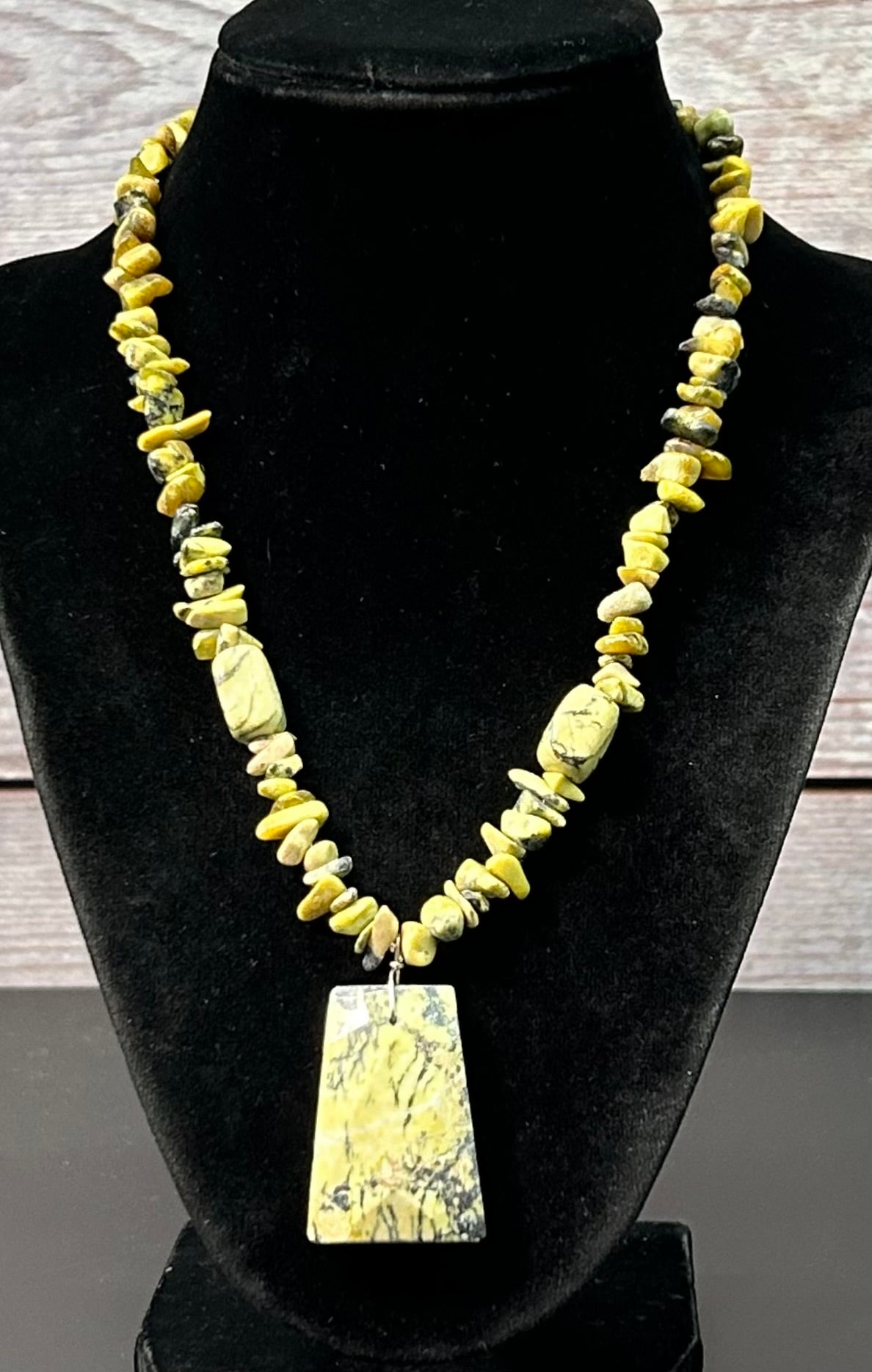 Yellow Turquoise Pendant Necklace