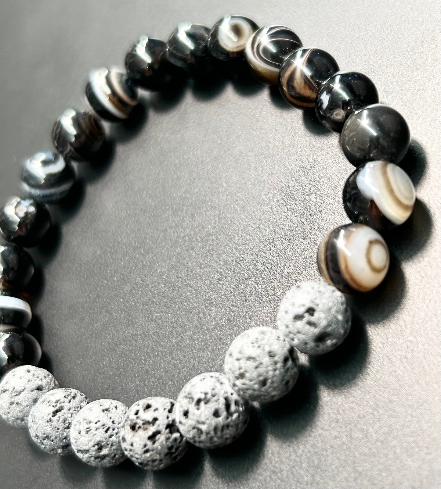 Agate & Lava Bracelet