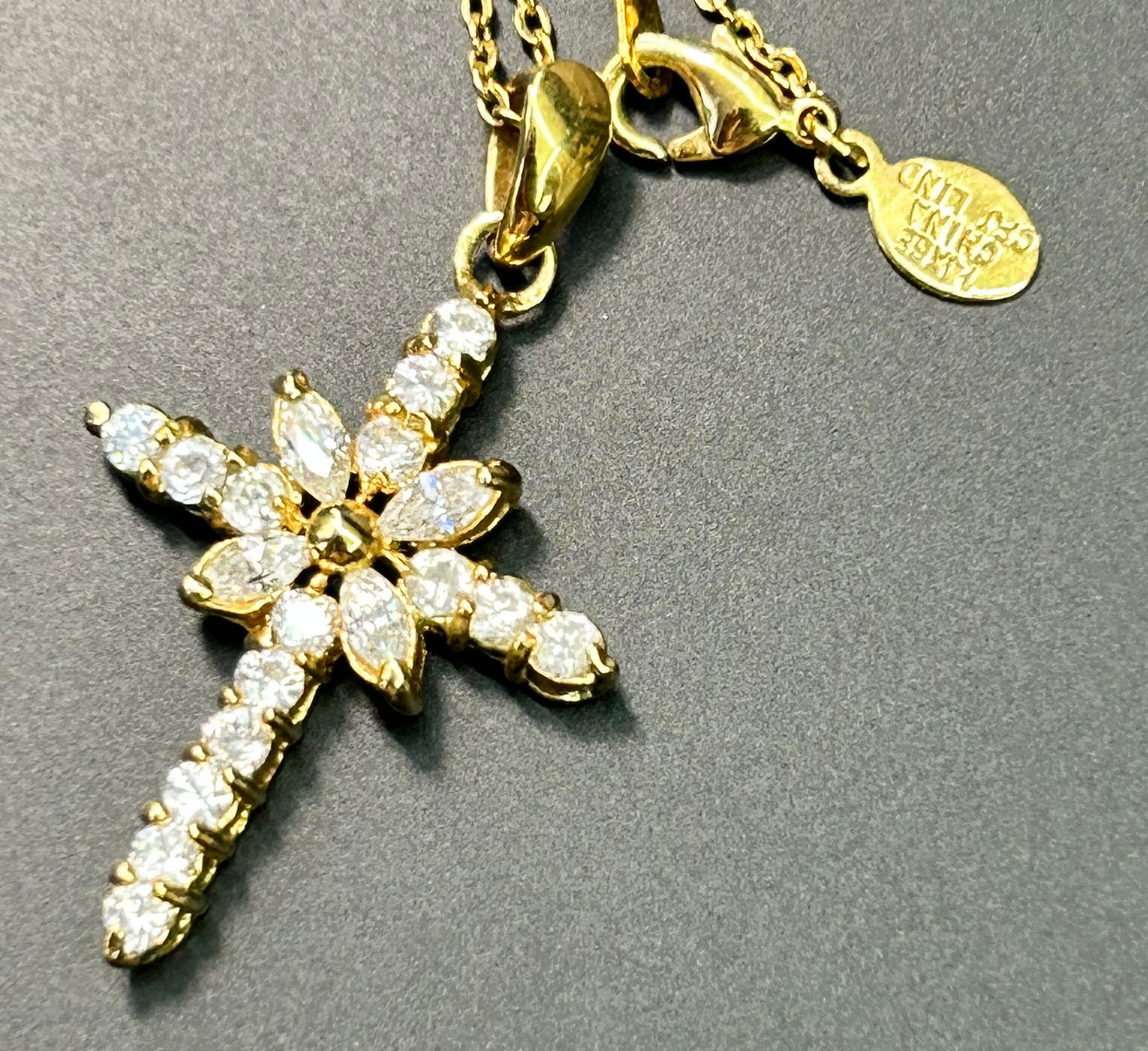 CFJ 14K Gold Electroplated Cross Necklace